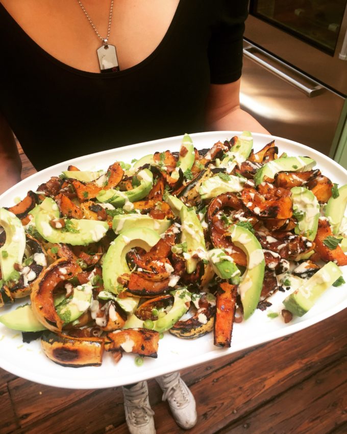 Roasted carrot and avocado salad